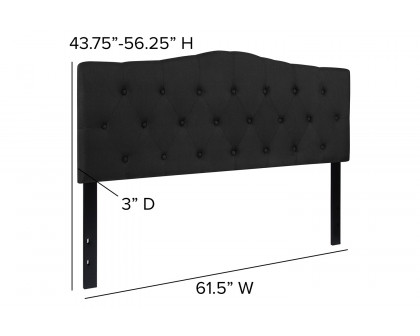 BLNK Cambridge Fabric Tufted Upholstered Headboard - Black, Queen Size