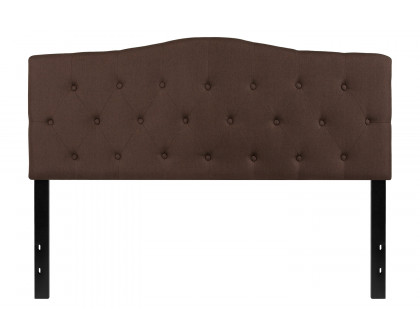 BLNK Cambridge Fabric Tufted Upholstered Headboard - Dark Brown, Queen Size