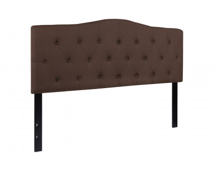 BLNK Cambridge Fabric Tufted Upholstered Headboard - Dark Brown, Queen Size