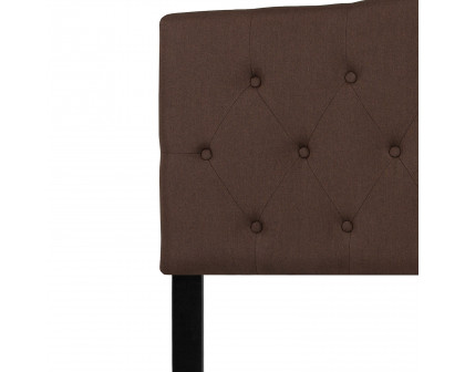 BLNK Cambridge Fabric Tufted Upholstered Headboard - Dark Brown, Queen Size