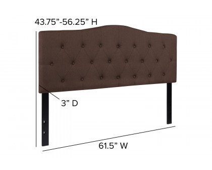 BLNK Cambridge Fabric Tufted Upholstered Headboard - Dark Brown, Queen Size