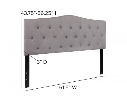 BLNK Cambridge Fabric Tufted Upholstered Headboard - Light Gray, Queen Size