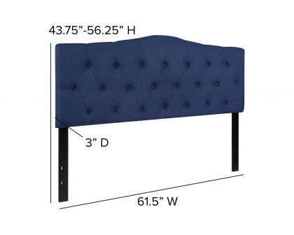 BLNK Cambridge Fabric Tufted Upholstered Headboard - Navy, Queen Size