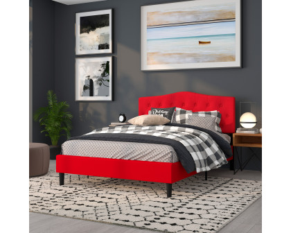 BLNK Cambridge Fabric Tufted Upholstered Headboard - Red, Queen Size