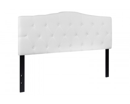 BLNK Cambridge Fabric Tufted Upholstered Headboard - White, Queen Size