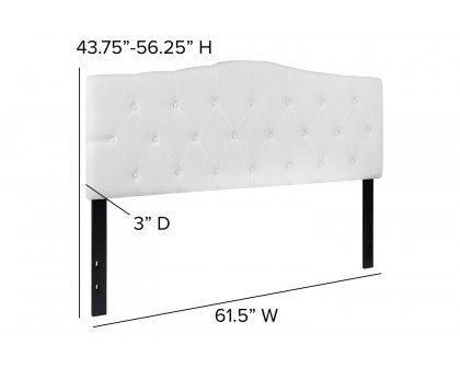 BLNK Cambridge Fabric Tufted Upholstered Headboard - White, Queen Size