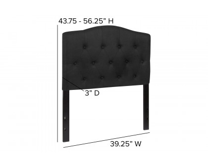 BLNK Cambridge Fabric Tufted Upholstered Headboard - Black, Twin Size