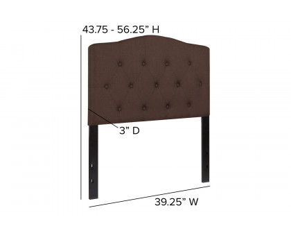 BLNK Cambridge Fabric Tufted Upholstered Headboard - Dark Brown, Twin Size