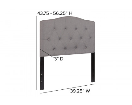 BLNK Cambridge Fabric Tufted Upholstered Headboard - Light Gray, Twin Size