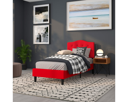 BLNK Cambridge Fabric Tufted Upholstered Headboard - Red, Twin Size