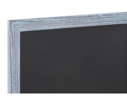 BLNK Canterbury Wall Mount Magnetic Chalkboard Sign with Eraser - Rustic Blue, 24"W x 36"H