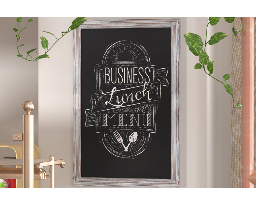 BLNK - Canterbury Whitewashed Wall Mount Magnetic Chalkboard Sign with Eraser