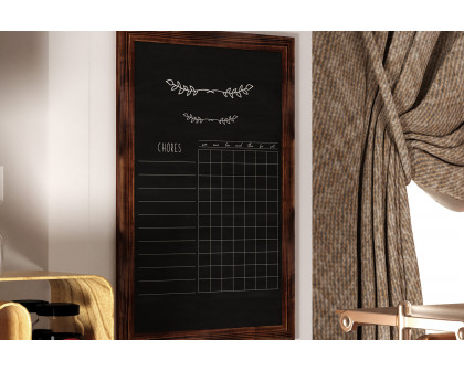 BLNK - Canterbury Torched Wood Wall Mount Magnetic Chalkboard Sign with Eraser