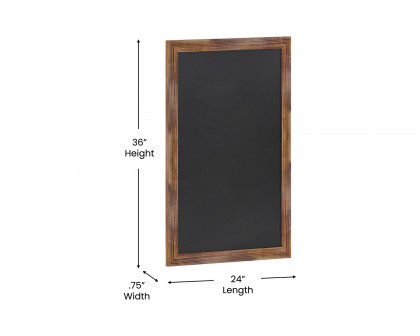 BLNK - Canterbury Torched Wood Wall Mount Magnetic Chalkboard Sign with Eraser