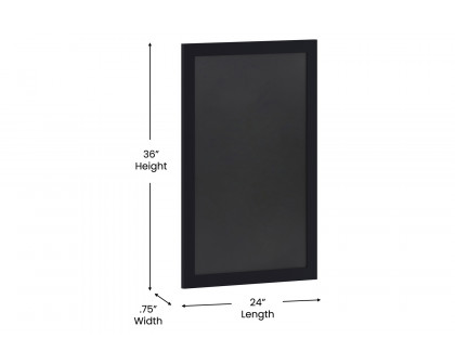 BLNK Canterbury Wall Mount Magnetic Chalkboard Sign with Eraser - Black, 24"W x 36"H