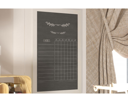 BLNK Canterbury Wall Mount Magnetic Chalkboard Sign with Eraser - White, 24"W x 36"H