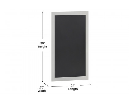 BLNK Canterbury Wall Mount Magnetic Chalkboard Sign with Eraser - White, 24"W x 36"H