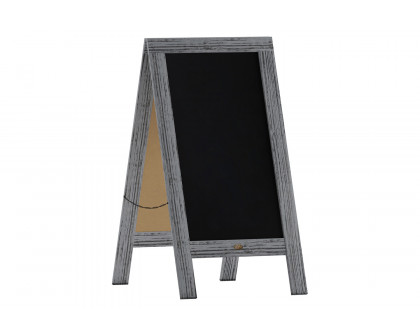 BLNK Canterbury Vintage Wooden A-Frame Magnetic Indoor-Outdoor Chalkboard Sign - Graywash