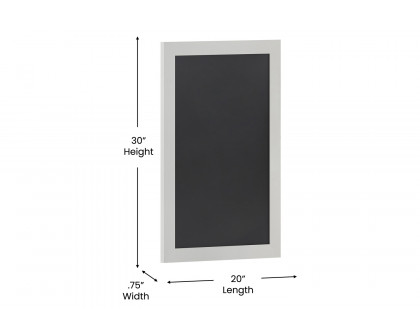 BLNK Canterbury Wall Mount Magnetic Chalkboard Sign with Eraser - White, 20"W x 30"H