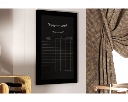 BLNK Canterbury Wall Mount Magnetic Chalkboard Sign with Eraser - Black, 20"W x 30"H