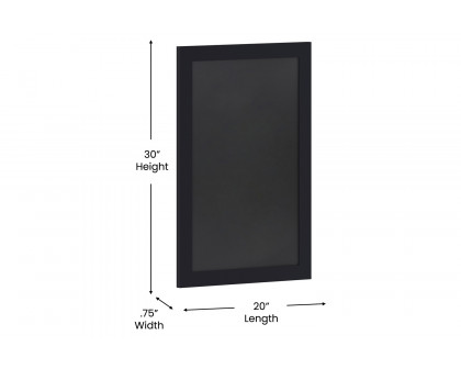 BLNK Canterbury Wall Mount Magnetic Chalkboard Sign with Eraser - Black, 20"W x 30"H