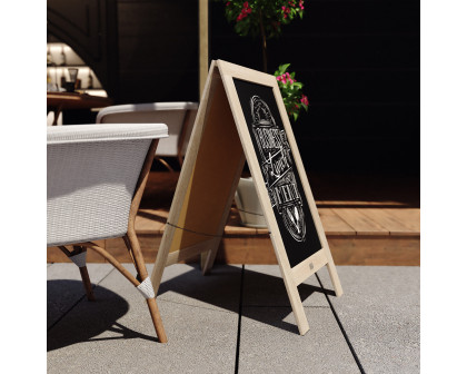 BLNK Canterbury Vintage Wooden A-Frame Magnetic Indoor-Outdoor Chalkboard Sign - Weathered