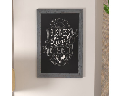 BLNK Canterbury Wall Mount Magnetic Chalkboard Sign with Eraser - Rustic Gray, 20"W x 30"H