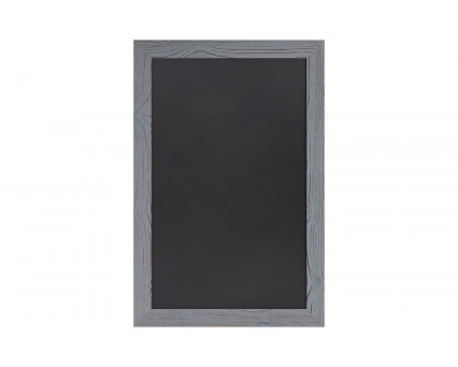 BLNK Canterbury Wall Mount Magnetic Chalkboard Sign with Eraser - Rustic Gray, 20"W x 30"H