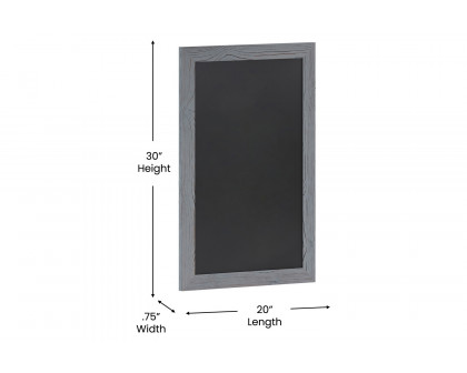 BLNK Canterbury Wall Mount Magnetic Chalkboard Sign with Eraser - Rustic Gray, 20"W x 30"H