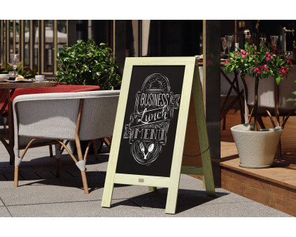 BLNK Canterbury Vintage Wooden A-Frame Magnetic Indoor-Outdoor Chalkboard Sign