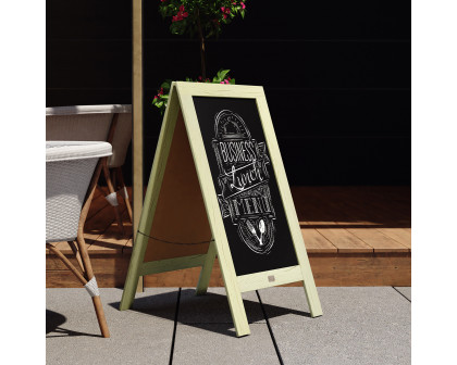 BLNK Canterbury Vintage Wooden A-Frame Magnetic Indoor-Outdoor Chalkboard Sign - Green