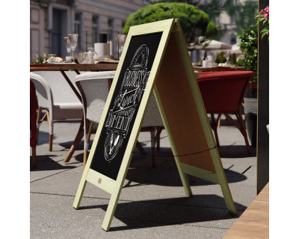 BLNK Canterbury Vintage Wooden A-Frame Magnetic Indoor-Outdoor Chalkboard Sign - Green