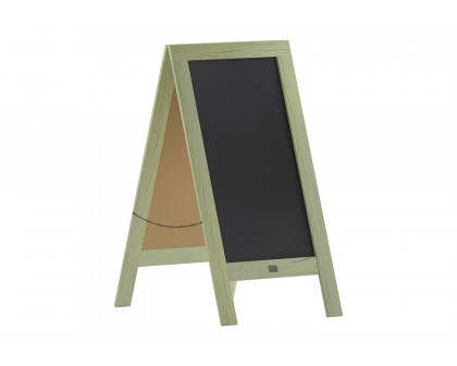 BLNK Canterbury Vintage Wooden A-Frame Magnetic Indoor-Outdoor Chalkboard Sign - Green