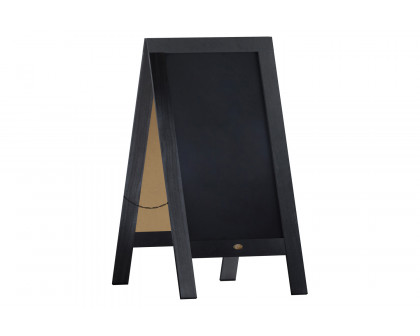 BLNK Canterbury Vintage Wooden A-Frame Magnetic Indoor-Outdoor Chalkboard Sign - Black