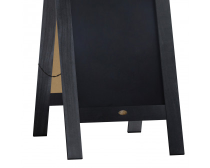 BLNK Canterbury Vintage Wooden A-Frame Magnetic Indoor-Outdoor Chalkboard Sign - Black