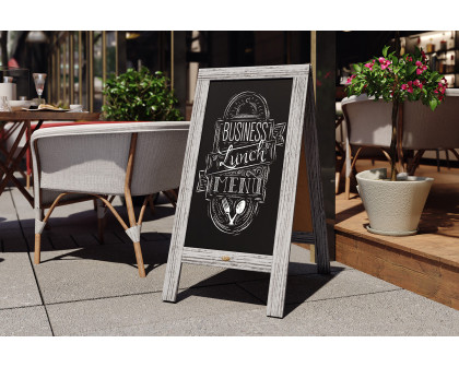 BLNK Canterbury Wooden Indoor-Outdoor A-Frame Magnetic Chalkboard Sign Set with 8 Chalk Markers