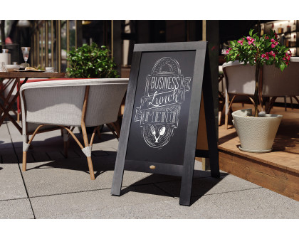 BLNK Canterbury Wooden Indoor-Outdoor A-Frame Magnetic Chalkboard Sign Set with 8 Chalk Markers