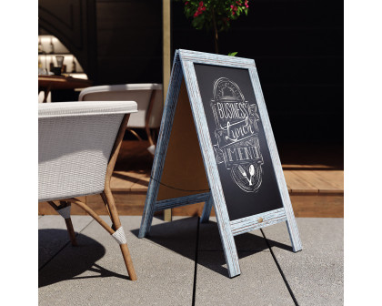 BLNK Canterbury Vintage Wooden A-Frame Magnetic Indoor-Outdoor Chalkboard Sign - Vintage Blue