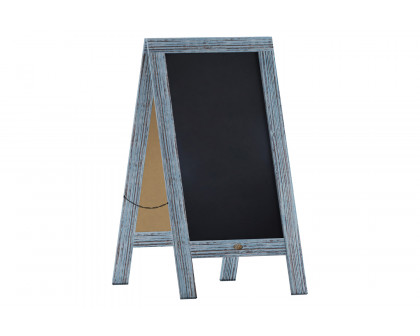 BLNK Canterbury Vintage Wooden A-Frame Magnetic Indoor-Outdoor Chalkboard Sign - Vintage Blue