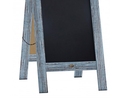 BLNK Canterbury Vintage Wooden A-Frame Magnetic Indoor-Outdoor Chalkboard Sign - Vintage Blue