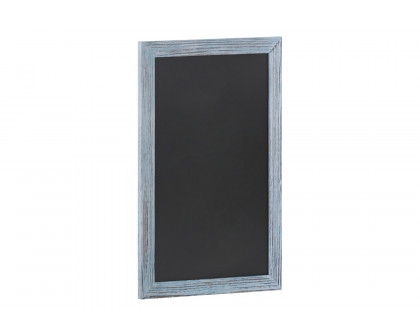 BLNK Canterbury Wall Mount Magnetic Chalkboard Sign with Eraser - Rustic Blue, 20"W x 30"H