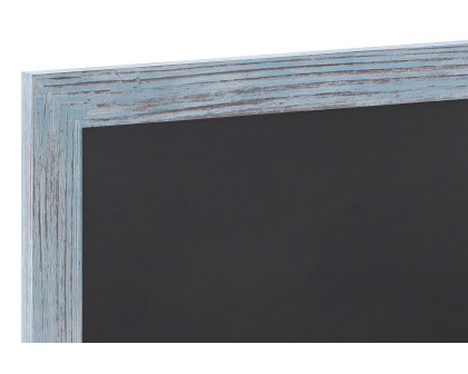 BLNK Canterbury Wall Mount Magnetic Chalkboard Sign with Eraser - Rustic Blue, 20"W x 30"H