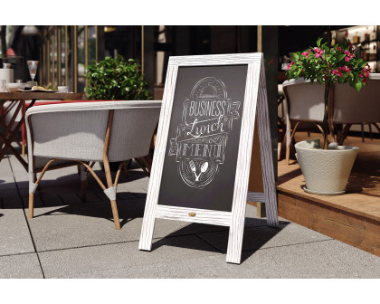 BLNK Canterbury Vintage Wooden A-Frame Magnetic Indoor-Outdoor Chalkboard Sign