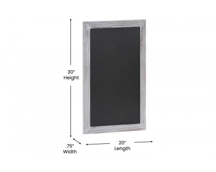 BLNK Canterbury Wall Mount Magnetic Chalkboard Sign with Eraser - Whitewashed, 20"W x 30"H