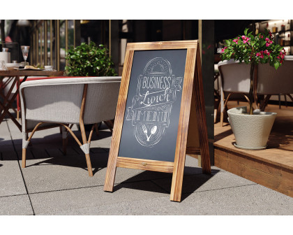 BLNK Canterbury Vintage Wooden A-Frame Magnetic Indoor-Outdoor Chalkboard Sign