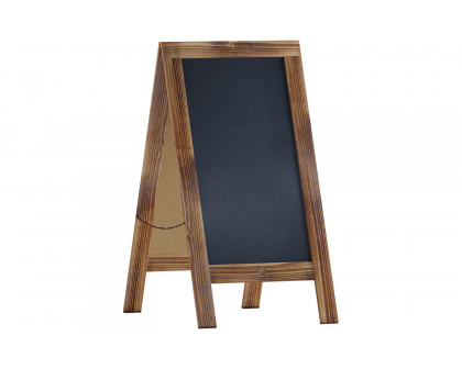 BLNK Canterbury Vintage Wooden A-Frame Magnetic Indoor-Outdoor Chalkboard Sign - Rustic Brown