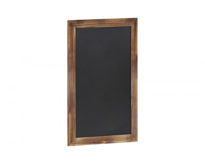 BLNK Canterbury Wall Mount Magnetic Chalkboard Sign with Eraser - Torched Wood, 20"W x 30"H