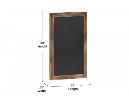 BLNK Canterbury Wall Mount Magnetic Chalkboard Sign with Eraser - Torched Wood, 20"W x 30"H