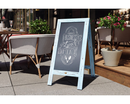 BLNK Canterbury Vintage Wooden A-Frame Magnetic Indoor-Outdoor Chalkboard Sign