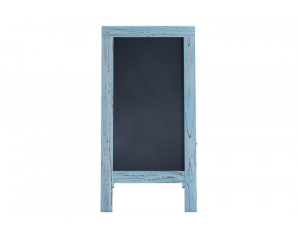 BLNK Canterbury Vintage Wooden A-Frame Magnetic Indoor-Outdoor Chalkboard Sign - Robin Blue